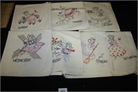 Hand Embroidered Dutch Girl Tea Towels