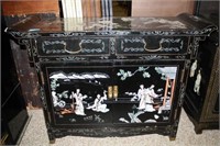 Oriental Carved Cabinet-Painted Figures