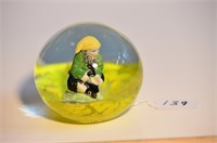 Bob St Clair Gnome on Yellow Sulphide Paperweight