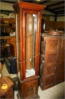 Tall Glass/Wood Display Cabinet; Glass Shelves