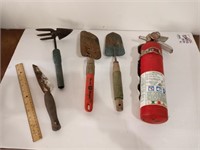 Garden Tools & Fire Extinguisher