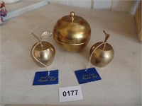 Brass Lot: Apple Bells & Trinket Box