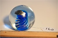 Blenko Handcraft Blue Swirl Paperweight