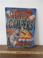 Happy Campers Live Here Metal Sign New