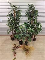 (8) Potted Artificial Foliage & Misc Other Greens
