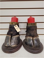 Buffalo Feet Candle Holders