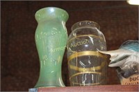 2 VINTAGE GLASS VASES