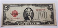 1928 Series D $2 Red Seal Bill