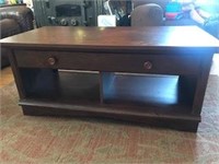 Heavy Wood Coffee Table & Matching End Table