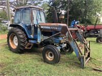 Ford 7700 Diesel Cab Tractor w/777B Front Loader
