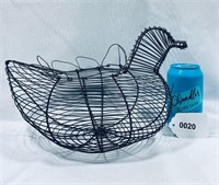 Black Metal Wire Chicken Design Egg Basket