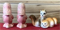 Vintage glass ducks and squirrels