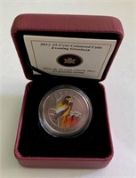 2012 Canada 25 Cent Evening Grosbeak Colour Coin