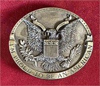 1981 Proud to be an American belt buckle