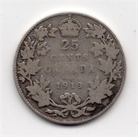 1913 Canada 25 Cents