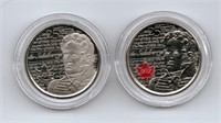 Lot of 2 Canada War of 1812 2012 25 Cents