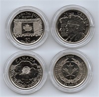 Lot of 4 Canada Commemorative Quarters