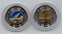 Lot of 2 Canada 150 Commemorative Toonies