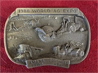 1988 world ag expo belt buckle