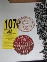 1960 Coal & Produce Porcelain Tags