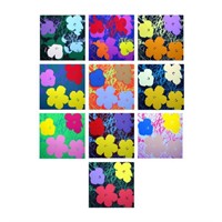 Andy Warhol "Flowers Portfolio" Suite of 10 Silk S