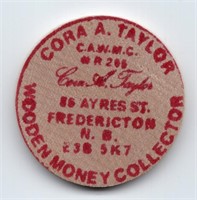1983 Cora Taylor Fredericton Wooden Nickel