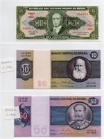 Lot of 3 Brazil Banknotes