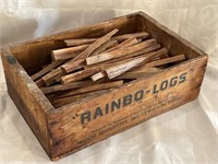 Old wooden box with “rainbo-logs”