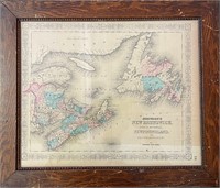 FABULOUS 1800’S HAND TINTED MAP OF THE MARITIMES