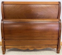 LOVELY MAHOGANY SINGLE SLEIGH BED W SIDE RAILS