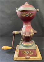 UNIQUE HAND PAINTED CAST IRON COFFEE GRINDER