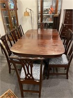 Potthast banquet table and eight chairs