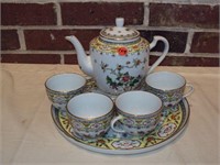 Nice Tea Set - Pot, 4 Cups, Serving Tray All Match