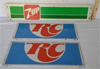 7-Up and RC Cola Metal Signs