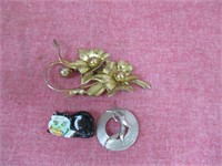 Lot of 3 Pins (Cat, Flower, More)