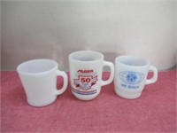 Milk Glass Coffee Mugs (Advertisement Mugs)