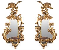 George III Style Chinoiserie Giltwood Mirrors, Pr