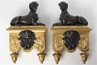 Regency Style Gilt Bronze Nautical Chenets, Pair