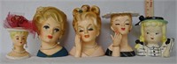 Vintage Lady Head Vases