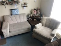 2 Pc. Sectional, Arm Chair, Side Table