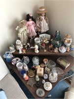 3 Porcelain Dolls, Ceramics, Glass Decor