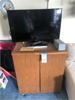 Seiki TV, TV Stand, VHS Player, VHS Tapes