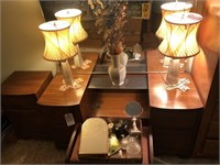 Pair Lamps, Vase, Vanity Items - CONTENTS ONLY