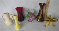 Assortment of Glass & China Vases