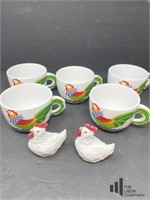 Rooster Themed Mugs and Salt and Pepper Shakers