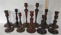 11 Wooden Candlestick Holders