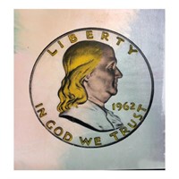 Steve Kaufman (1960-2010) "1962 Liberty Coin" Hand