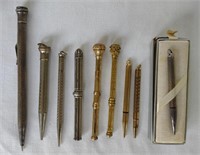 9 Antique 1800s Mechanical Pencils