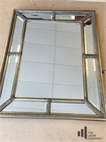 Gold Toned Mirror with Beveled Glass