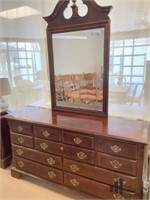 Mahogany Colored Dresser with Mirror